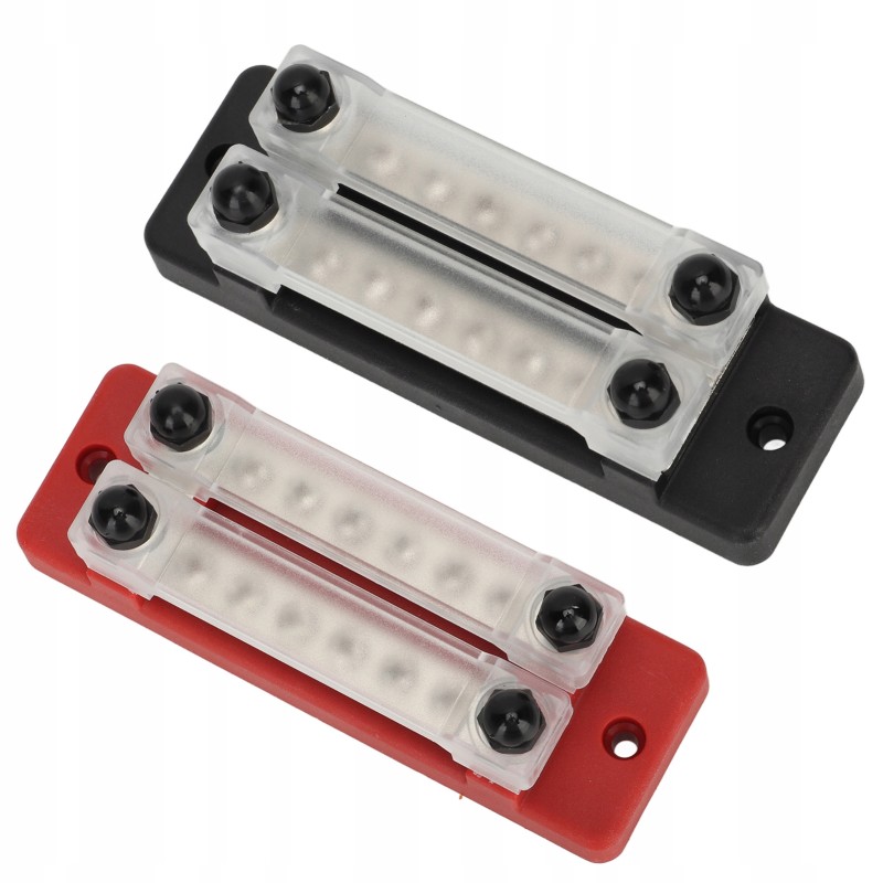 2 pcs black red power distribution block
