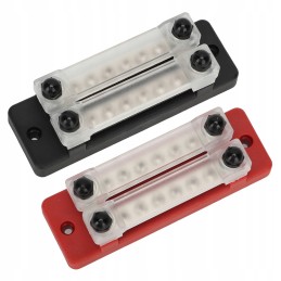 2 pcs black red power distribution block