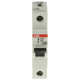 1 pcs - ABB System Pro M Compact S200 MCB, 1P, 4A Curve D, 253V AC, 72V DC, 6 kA Breaking Capacity