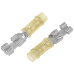 1 Box of 1000 - TE Connectivity PIDG FASTON .110 Yellow Insulated Female Spade Connector, Receptacle, 2.79 x 0.51mm Tab Size, 0.