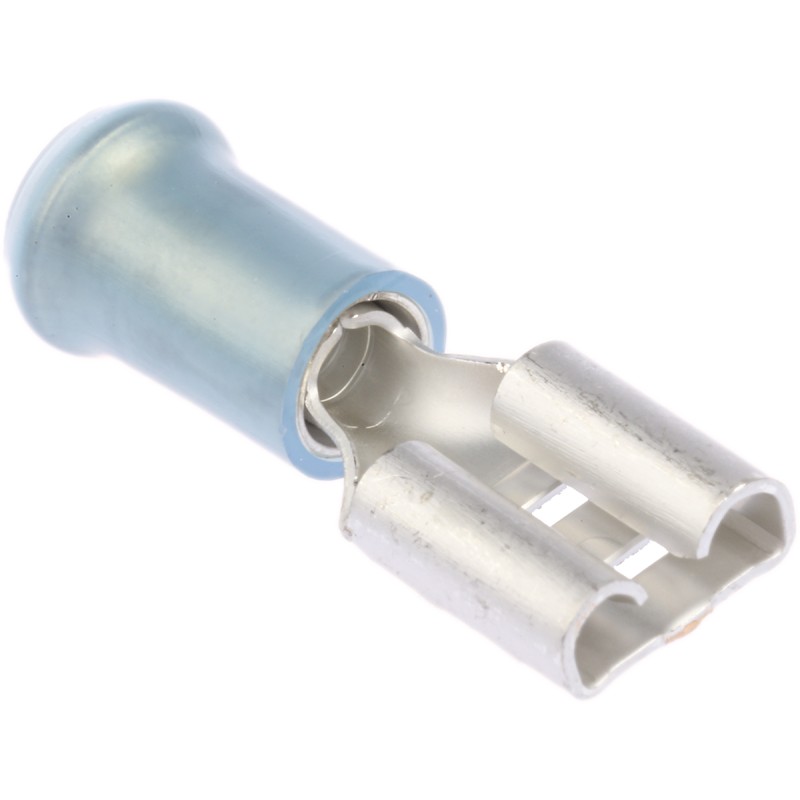 1 Box of 1000 - TE Connectivity PIDG FASTON .250 Blue Insulated Female Spade Connector, Receptacle, 6.35 x 0.81mm Tab Size, 1mm²