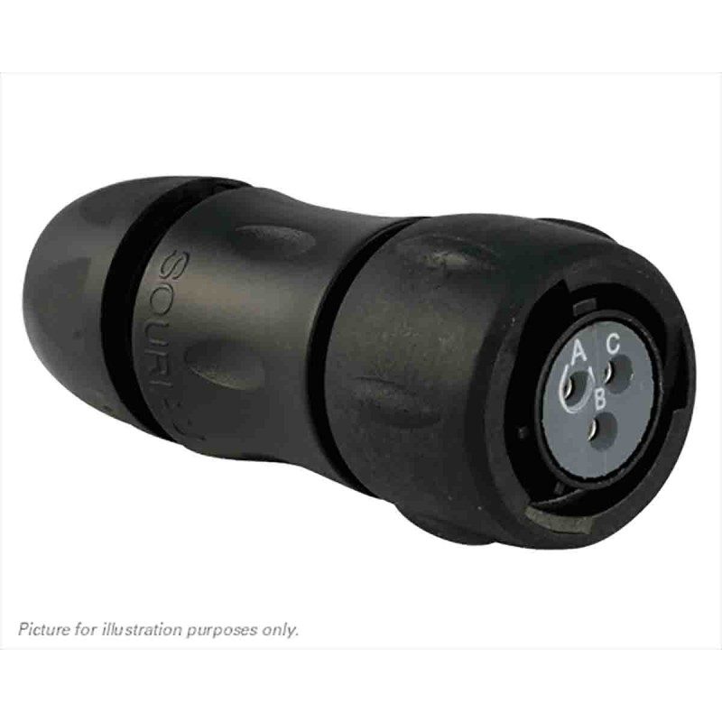 1 pcs - Souriau Circular Connector, 3 Contacts, Cable Mount, Socket, Female, IP68, IP69K, UTS Series