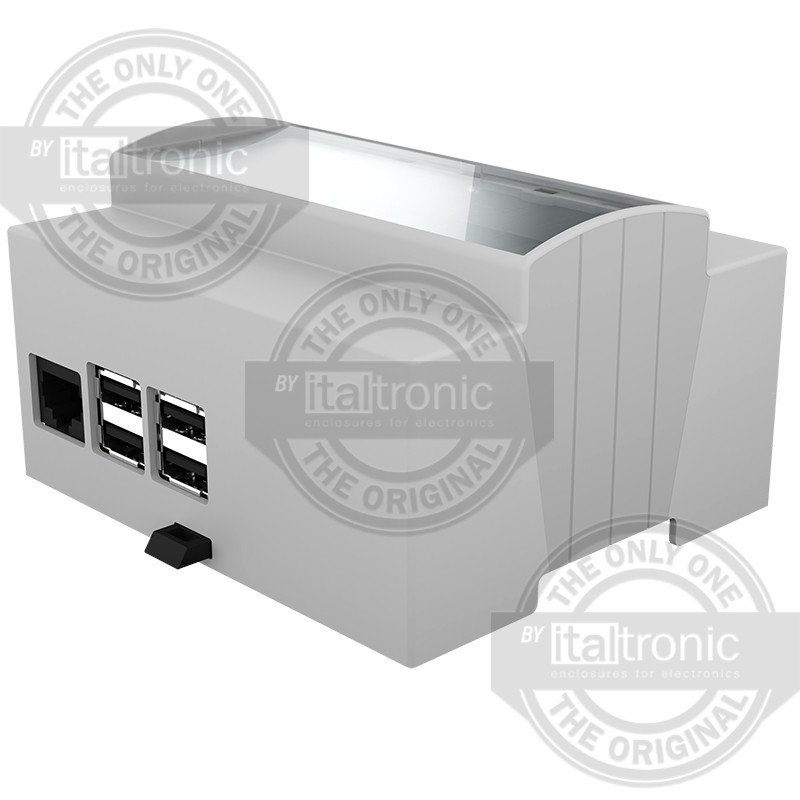 1 pcs - Italtronic Solid Top Enclosure Type, ABS, Polycarbonate DIN Rail Enclosure Kit