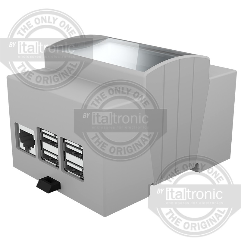 1 pcs - Italtronic Solid Top Enclosure Type, ABS, Polycarbonate DIN Rail Enclosure Kit