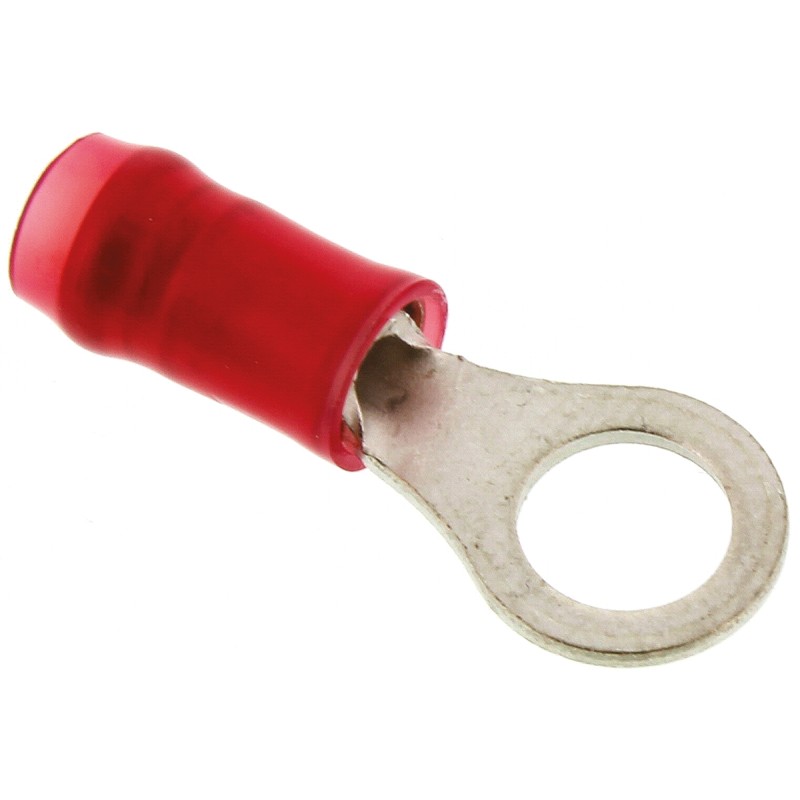 1 Box of 1000 - TE Connectivity, PIDG Insulated Ring Terminal, M5 Stud Size, 0.25mm² to 1.6mm² Wire Size, Red