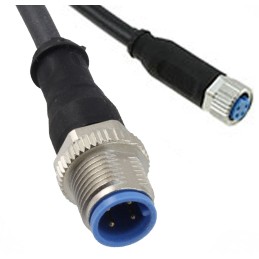 25 pcs - TE Connectivity Female 4 way M12 to Straight Male 4 way M12 Sensor Actuator Cable, 1.5m