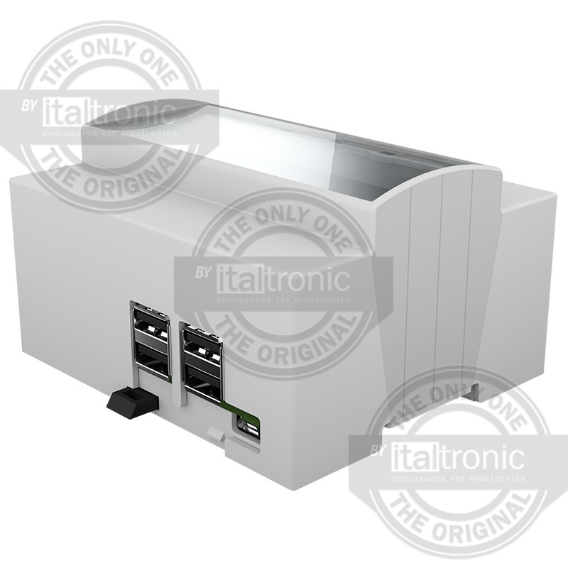 1 pcs - Italtronic Solid Top Enclosure Type, ABS, Polycarbonate DIN Rail Enclosure Kit