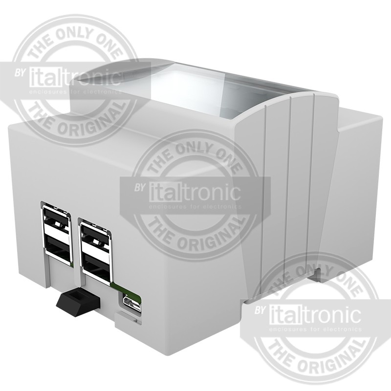 1 pcs - Italtronic Solid Top Enclosure Type, ABS, Polycarbonate DIN Rail Enclosure Kit