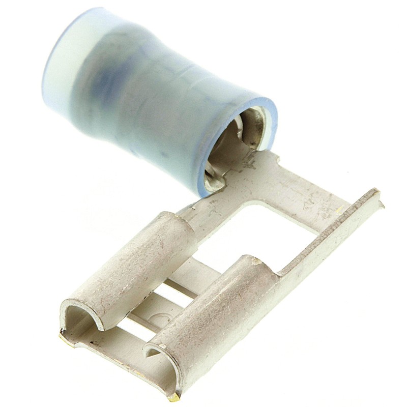 1 Box of 1000 - TE Connectivity PIDG FASTON .250 Blue Insulated Female Spade Connector, Flag Terminal, 6.35 x 0.81mm Tab Size, 1