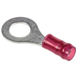 1 Box of 1000 - TE Connectivity, PIDG Insulated Ring Terminal, M6 Stud Size, 0.26mm² to 1.65mm² Wire Size, Red