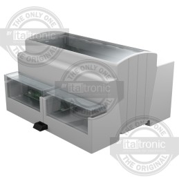 1 pcs - Italtronic Solid Top Enclosure Type, ABS, Polycarbonate DIN Rail Enclosure Kit