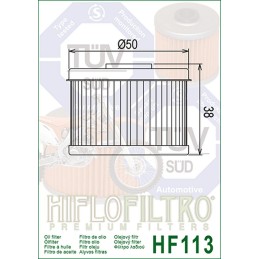 Oil filter hiflofiltro hf113 honda trx cbf xl atc