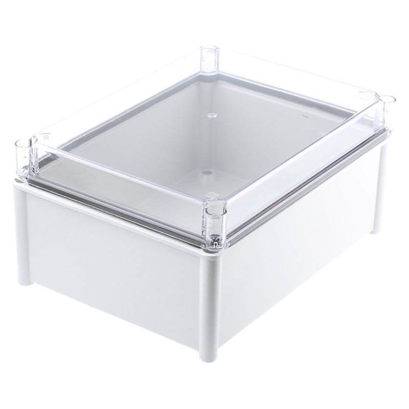 1 pcs - CAHORS GRP Combiester Series Grey Fibreglass Enclosure, IP66, Transparent Lid, 360 x 270 x 171mm