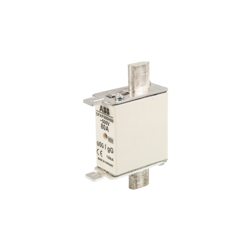 1 pcs - ABB 80A Centred Tag Fuse, NH000, 500V