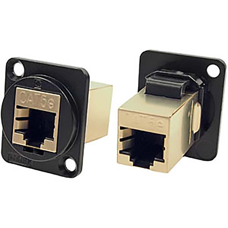 1 pcs - RS PRO Single-Port RJ45 Feedthrough Connector, Cat5e, Shielded
