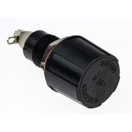 1 pcs - Bulgin 6.3A Panel Mount Fuse Holder for 5 x 20mm Fuse, 1P, 250V ac