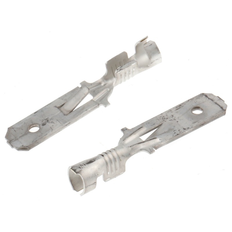 1 Box of 1500 - TE Connectivity FASTIN-FASTON .250 Uninsulated Male Spade Connector, Tab, 6.3 x 0.8mm Tab Size, 1mm² to 2.5mm²