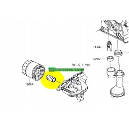 Kawasaki oil filter thread pipe for motorcycles and quads