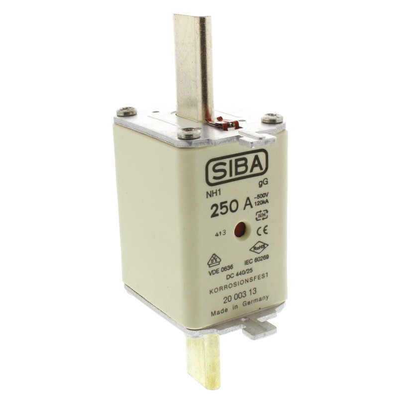 1 pcs - SIBA 250A NH Fuse, NH1, 500V ac