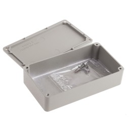1 pcs - RS PRO Grey Die Cast Aluminium Enclosure, Grey Lid, 114.5 x 63.6 x 30.3mm