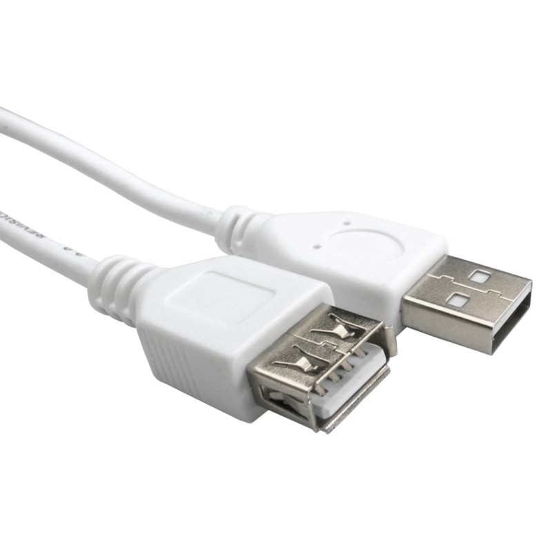 10 pcs - RS PRO USB 2.0 USB Extension Cable, Male USB A to Female USB A USB Extension Cable, 1.8m