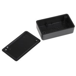 1 pcs - Hammond 1551 Series Black ABS Enclosure, IP54, Flanged, Black Lid, 60 x 35 x 20mm