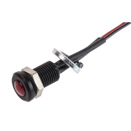 1 pcs - Oxley Red Panel Mount Indicator, 12V ac, 6.4mm Mounting Hole Size, Lead Wires Termination, IP66