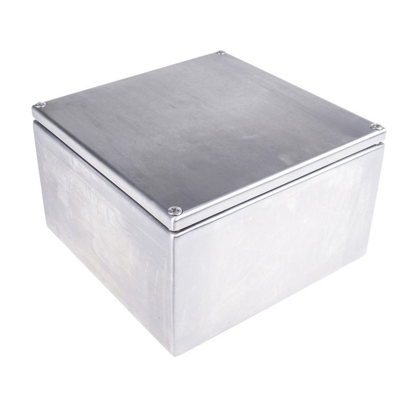 1 pcs - RS PRO Unpainted Stainless Steel Terminal Box, IP66, 200 x 120 x 200mm
