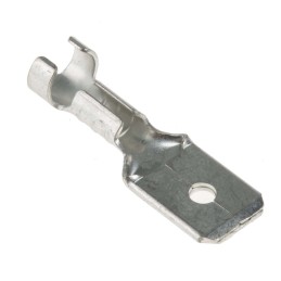 100 pcs - RS PRO Uninsulated Male Spade Connector, Tab, 6.35 x 0.8mm Tab Size, 0.5mm² to 1mm²