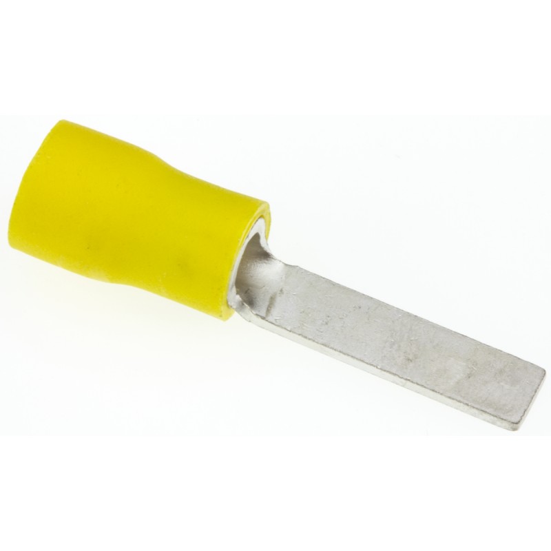 50 pcs - JST, AF Insulated Crimp Blade Terminal 18.6mm Blade Length, 2.6mm² to 6.6mm², 12AWG to 10AWG, Yellow