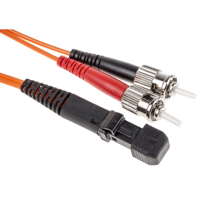 1 pcs - RS PRO MT-RJ to ST Duplex Multi Mode OM2 Fibre Optic Cable, 50/125μm, Orange, 2m
