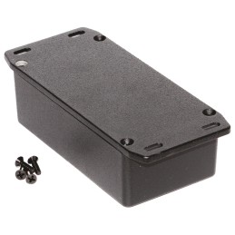 1 pcs - Hammond 1590 Series Black Die Cast Aluminium Enclosure, IP54, Flanged, Black Lid, 121.2 x 65.5 x 39.8mm