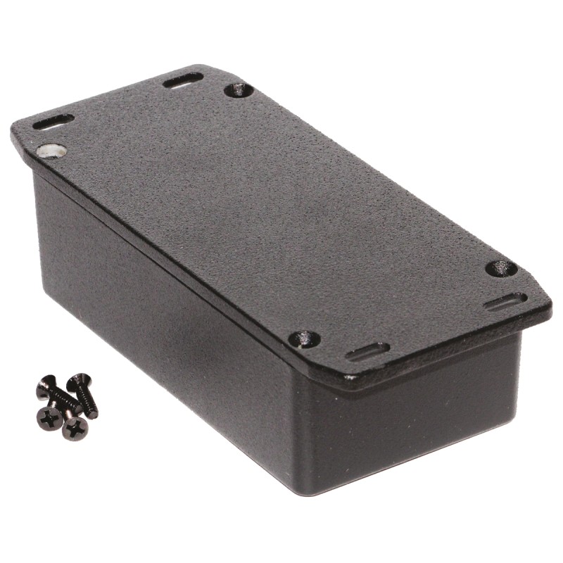 1 pcs - Hammond 1590 Series Black Die Cast Aluminium Enclosure, IP54, Flanged, Black Lid, 121.2 x 65.5 x 39.8mm