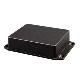 1 pcs - Hammond 1590 Series Black Die Cast Aluminium Enclosure, IP54, Flanged, Black Lid, 121.2 x 65.5 x 39.8mm