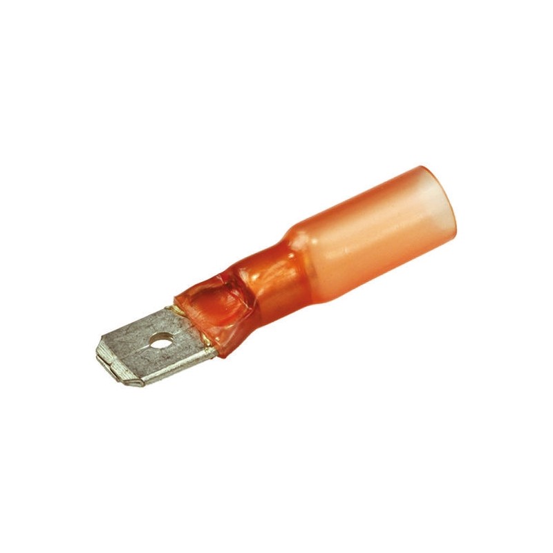 1 Box of 25 - TE Connectivity Duraseal Red Insulated Female Spade Connector, Tab, 6.35 x 0.8mm Tab Size, 0.3mm² to 0.9mm²