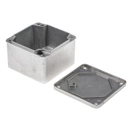 1 pcs - RS PRO Grey Die Cast Aluminium Enclosure, IP65, Grey Lid, 87 x 87 x 61mm