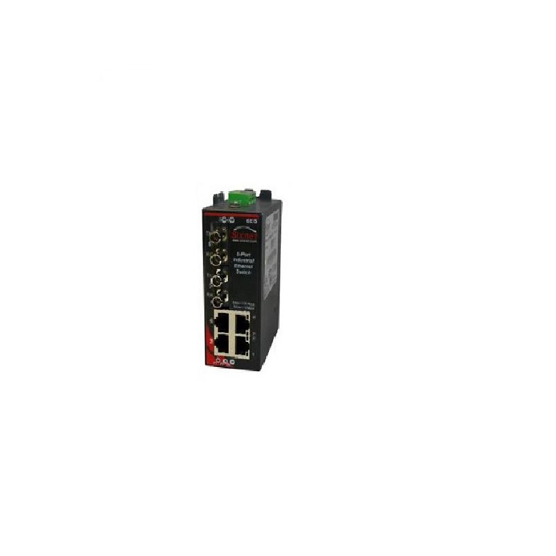 1 pcs - Red Lion DIN Rail Mount Ethernet Switch, 4 RJ45 Ports, 10 - 30V dc