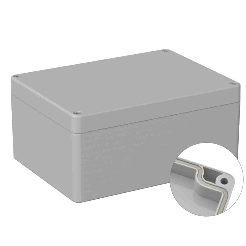 1 pcs - RS PRO Grey ABS General Purpose Enclosure, IP66, IK07, Grey Lid, 120 x 160 x 75mm