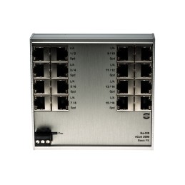 1 pcs - HARTING DIN Rail Mount Unmanaged Ethernet Switch, 16 RJ45 Ports, 10/100Mbit/s Transmission, 24/48V dc