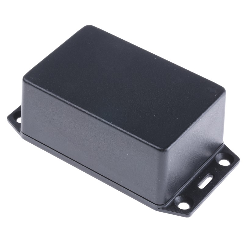 1 pcs - Hammond 1591 Series Black Flame Retardant ABS Enclosure, IP54, Flanged, Black Lid, 87 x 57 x 36mm