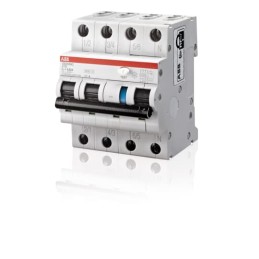 1 pcs - ABB RCBO, 32A Current Rating, 4P Poles, 30mA Trip Sensitivity, Type C