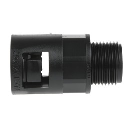 5 pcs - Adaptaflex Straight, Conduit Fitting, 21mm Nominal Size, M20, Nylon 66, Black