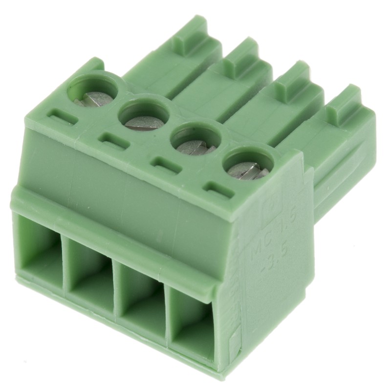 250 pcs - Phoenix Contact 3.5mm Pitch 4 Way Pluggable Terminal Block, Plug, Cable Mount, Screw Termination