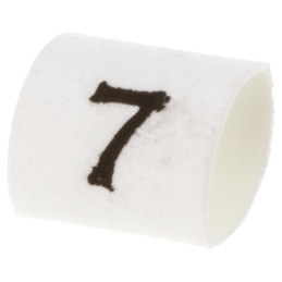 1 Bag of 100 - TE Connectivity Heat Shrink Cable Markers, White, Pre-printed '7', 1 - 3mm Cable