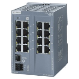 1 pcs - Siemens XB216 Series DIN Rail Mount Ethernet Switch, 16 RJ45 Ports, 10/100Mbit/s Transmission, 24V dc