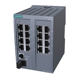 1 pcs - Siemens XB216 Series DIN Rail Mount Ethernet Switch, 16 RJ45 Ports, 10/100Mbit/s Transmission, 24V dc