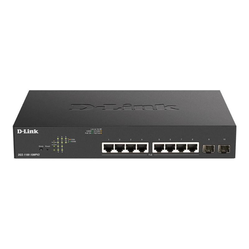 1 pcs - D-Link DGS-1100-10MPV2, Managed, Smart 10 Port Gigabit Switch With PoE UK