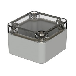 1 pcs - Bopla Euromas Series Light Grey Polycarbonate Enclosure, IP66, IK07, Transparent Lid, 52 x 50 x 35mm