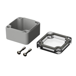 1 pcs - Bopla Euromas Series Light Grey Polycarbonate Enclosure, IP66, IK07, Transparent Lid, 52 x 50 x 35mm