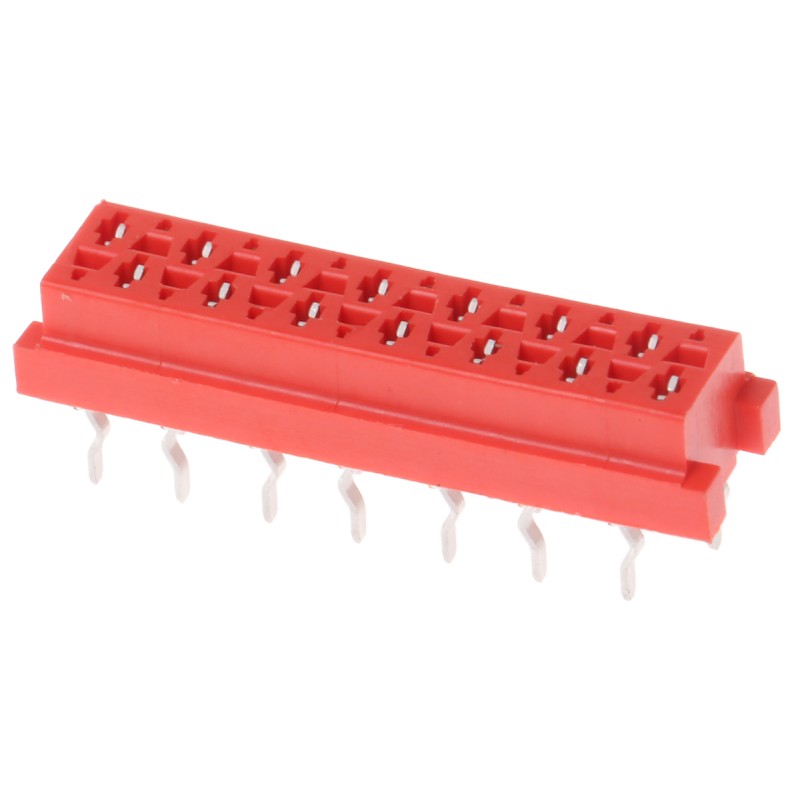250 pcs - TE Connectivity Micro-MaTch Series Straight Through Hole Mount PCB Socket, 14-Contact, 2-Row, 2.54mm Pitch, Solder
